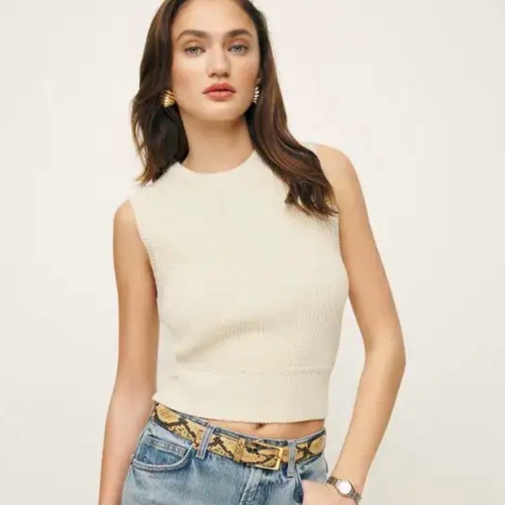 Reformation Teagan Cotton Sweater Vest